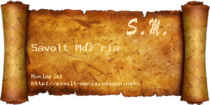 Savolt Mária névjegykártya