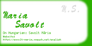 maria savolt business card