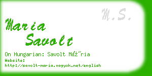 maria savolt business card